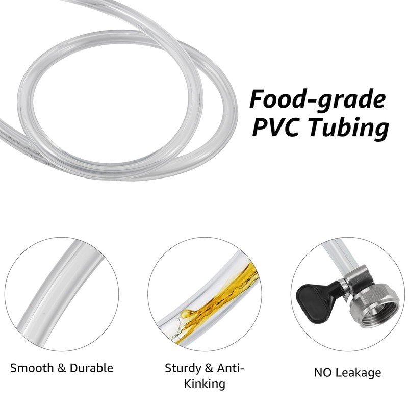 5ft Kegerator CO2 Gas Line and Beer Lines, ID 5/16''