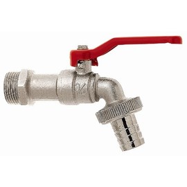 Karasto 35.3001/3101S Ball Valve with Hose Screw Connection DN 15 (1/2 Inch) Matte-Chromed