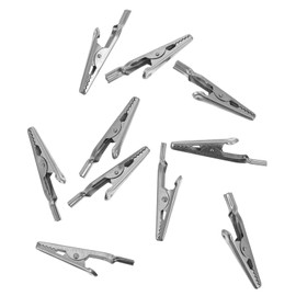 ARTIBETTER 10pcs Stainless Steel Crocodile Clips Durable Metal Alligator Test Clamps for Quick Electrical Connections Corrosion Resistant Ideal for Lab and DIY Projects