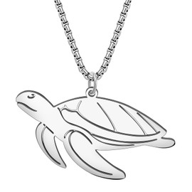 DALANE Stainless Steel Cute Shark Necklace 18K Gold Plated Pendant Dolphin Crab Turtle Jewellery Ocean Animals Gifts for Women Girls Charms, Stainless Steel, No Gemstone