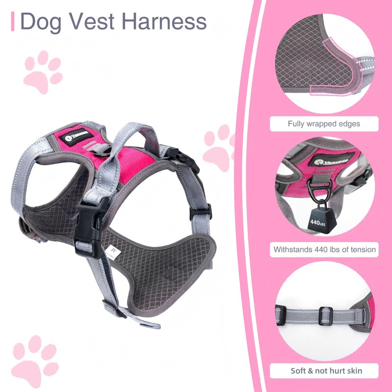 Reflective Dog Harness with Handle for Small Dogs, Adjustable Dog