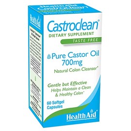 Castroclean, 700mg Pure Castor Oil, 60 Softgel Caps, No After Taste, Helps Maintain Healthy Colon in a Gentle But Effective Way