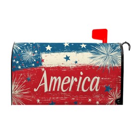 4th of July Mailbox Cover Patriotic Mailbox Covers Magnatic Standard Size 21" X 18" Patriotic Flag Decorative Post Letter Box Decor 4th of July Holiday Garden Outdoor Decoration