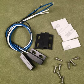 Gebildet 2 Sets Black Magnetic Switch, Wiring NO/NC, Recessed Door Sensor, Hidden Window Contact, Reed Switch for Access Control, Replace Alarm System