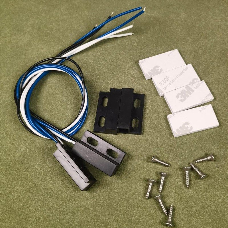 Gebildet 2 Sets Black Magnetic Switch, Wiring NO/NC, Recessed Door
