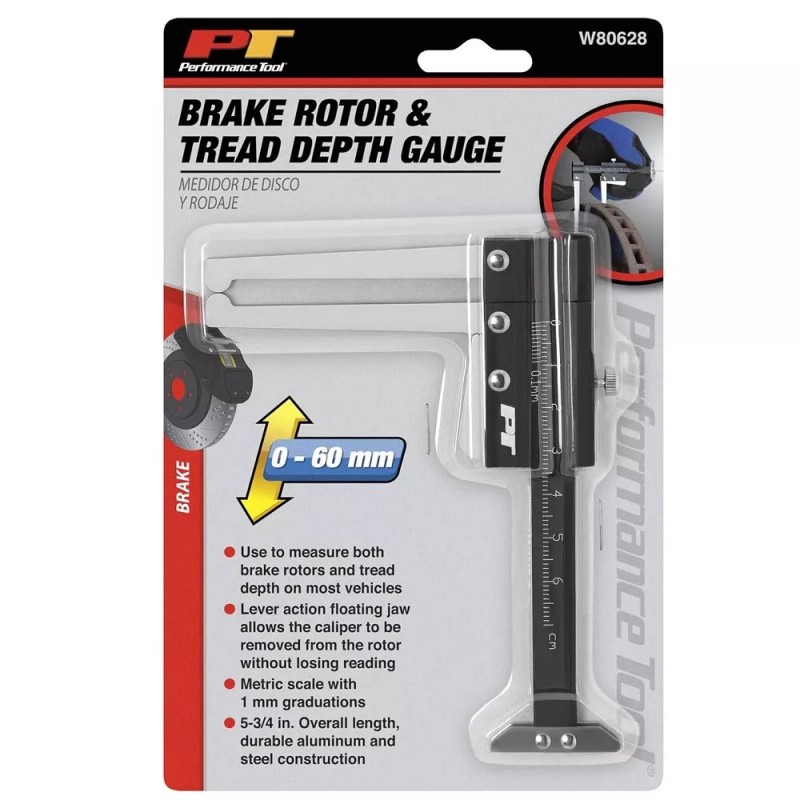 Performance Tool W80628 Brake Rotor Caliper and Tire Tread Depth