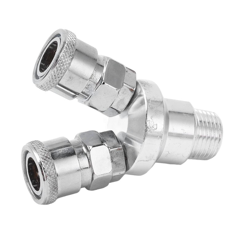 2 Way Connector G1/2 Thread Quick Coupler Carbon Steel Chrome