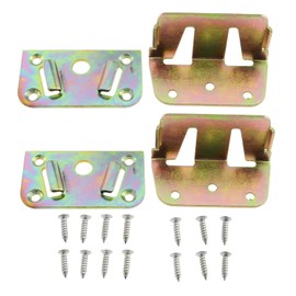 E-outstanding Bed Rail Bracket 2PCS Wood Bed Rail Fittings Bed Slat Connector Bed Rail Metal Bracket Fastener Home Hardware Accessories