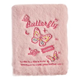 Carpeta De Tarjetas Fotográficas De Felpa De Mariposa, Rosa