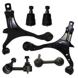 Detroit Axle - Front Lower Control Arms + Lower Ball Joints + Sway Bar Replacement for 2002-2006 Honda CR-V - 6pc Set