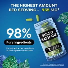 Healthbiotics Sulforaphane Supplement Organic Broccoli Sprouts | Stabilized Sulforaphane Kids & Adult | from Broccoli Florets & Seeds | Organic Sulfur Supplements 480 Pills | 4 Packs