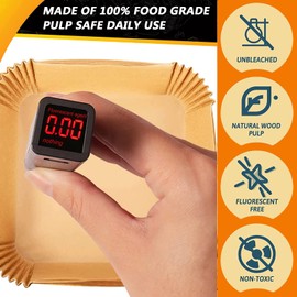 Air Fryer Paper Liners for Ninja Crispi Pro 6-in-1 Glass Air Fryer AS101, Air Fryer Parchment Paper Liners Non-Stick Air Fryer Paper Pads Oil Resistant