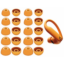 IiEXCEL 10 Pairs Powerbeats Pro 2 Ear Tips Set, XS/S/M/L/XL 5 Size Replacement Flexible Silicone Comfortable Fit in Case Eartips Earbuds with Storage Case for Powerbeats Pro 2nd - Orange