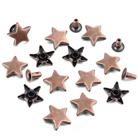 100 Sets 12MM Antique Copper Star Rivets for Leather Star Rivet Studs Garment Rivets Leather Rivets Studs and Spikes for Leather Craft Clothing Bags Belts Dog Collar Shoes DIY Rivets 15/32 Inch
