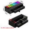 ATX 24 Pin 90 Degree Adapter, 5V 3PIN ARGB RGB