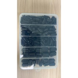 Rubber End Caps, 200pcs Black Bolt Covers Cap, Screw Covers Caps, 5 Sizes Round Vinyl Tube Bolt Cap, End Caps for Metal Tubing