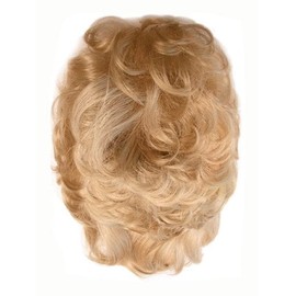 Playmate Curly Hair Topper Color 14/24 Crème Soda - Jon Renau Hairpieces 4" Short Synthetic Top Piece Large 6.5" x 9" Base Cover Top Temple Area Open Weft Bundle MaxWigs Hairloss Booklet