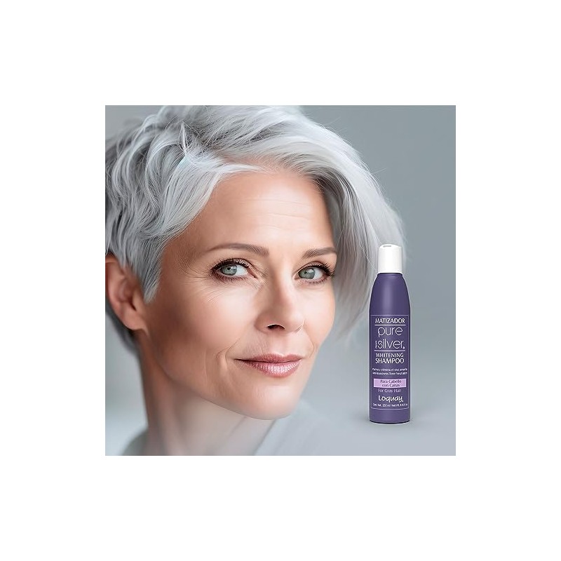 Loquay Pure Silver Shampo para canas, Plata, 250 ml