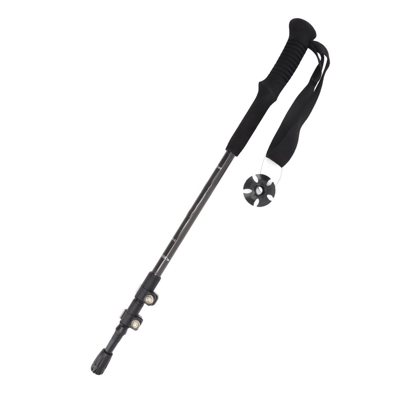 Hiking Stick 3 Section Carbon Fiber Rod EVA Foam Handle