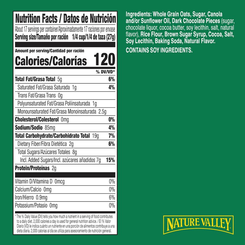 Nature Valley Crunchy Granola, Oats and Dark Chocolate Granola, Resealable