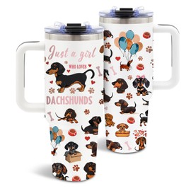 DUUV Dachshund Gifts for Women, Mother's Day Tumbler for Mom, Birthday Gifts for Dog Lovers, Best Gift Ideas for Daughter, Girl, 40 Oz Tumbler with Handle Christmas Gifts