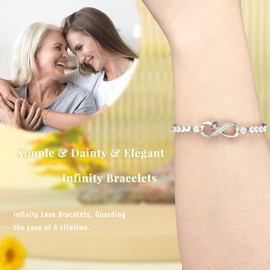 Btysun Mom Gifts from Daughters Son Mothers Day Birthday Gift Mom Bracelets for Women Thanksgiving Gifts for Mom Infinity Love Bracelet Mom Jewelry