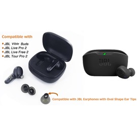 Replacement Earbuds Tips Silicone Ear Tips for J-BL Vibe Buds/Live Pro TWS 2 / Live Free 2 /Tour Pro 2, Fit in Case, Buds Tips, 3 Pairs S/M/L 3 Size,Black
