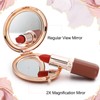 4 Espejos Compactos de Metal Espejo de Maquillaje de Bolsillo