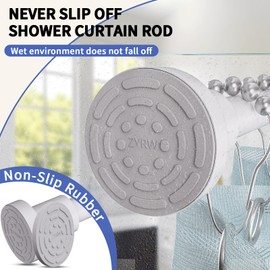 ZYRW Shower Curtain Rod 36-84 Inches (3-7ft) Non Rust Adjustable White Shower Rod Spring Tension Non Slip No Drilling Stainless Steel Shower Rods for Bathroom Window