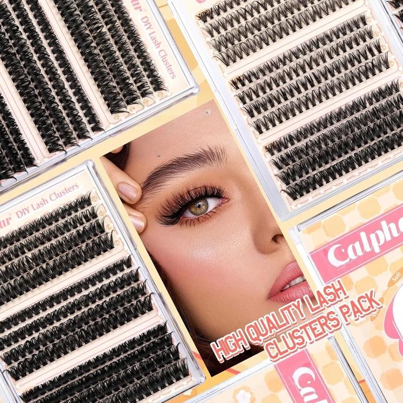 Calphidar Eyelash Clusters Lash Clusters Wispy Individual Lashes 476PCS D-curly