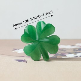 Runyangshi Natural Crystal Green Aventurine Four Leaf Clover Healing Stone Sculpture Hand-Carved Crafts Symbolizes Love Health Glory Riches Reiki Crystal Gemstone Home Decor Gift(Upgraded Version)