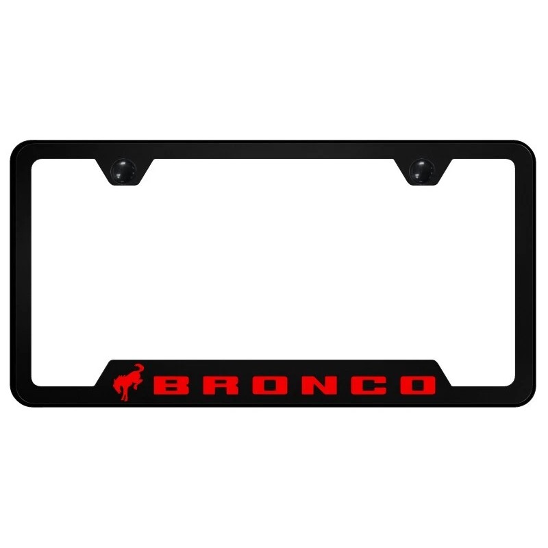 Au-TOMOTIVE GOLD Ford Bronco Universal Unbreakable Black License Plate Frame