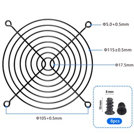 Nivithi Fan Grille 120 mm Protective Cover Black with Screws Fan Cover for Fan Grille Pack of 2