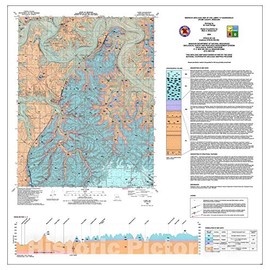 Historic Pictoric Map : Bedrock geologic map of The Lampe Seven 1/2' Quadrangle, Missouri, 2004 Cartography Wall Art : 16in x 16in