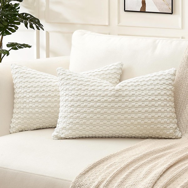 Artscope Pom Poms Decorative Corduroy Cushion Covers 40x60cm Super Soft