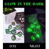 SIQUK 7 Pieces Liquid Core Dice Luminous Dice Glow Dice