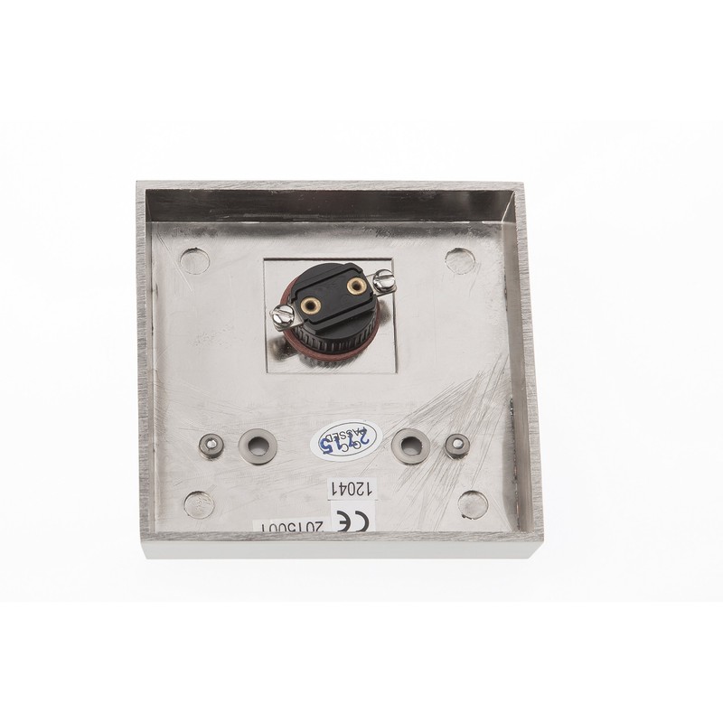 Huber Bell Plate Single Surface-Mounted Rectangular Real Metal with Stainless