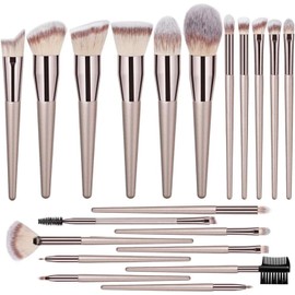 SBTRKT Juego de brochas de Maquillaje Color champán for Mujer, Base y Polvos cosméticos, Colorete, Sombra de Ojos, Mezcla Kabuki, Herramientas de Belleza (Color : 20 pcs)