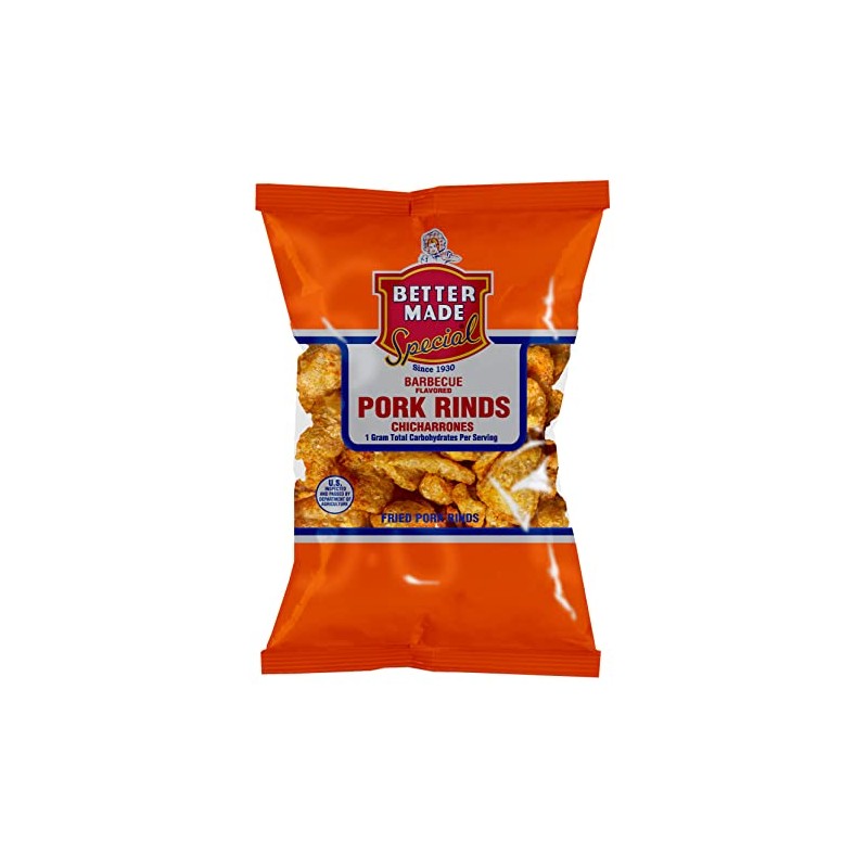 Better Made BBQ Flavored Pork Rinds Chicharrones - 8-Pack -