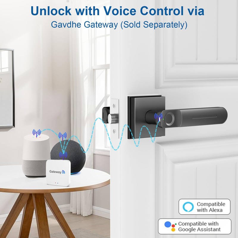 Gavdhe Fingerprint Door Lock & Biometric Door Knob with App