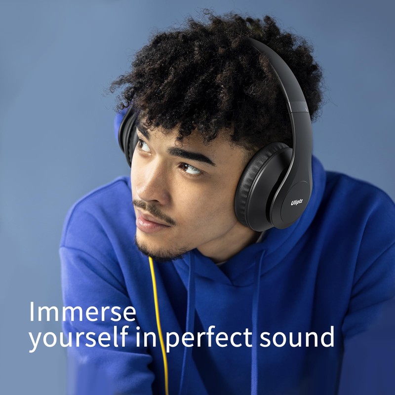 Uliptz Wireless Bluetooth Headphones, 65H Playtime, 6 EQ Sound Modes,