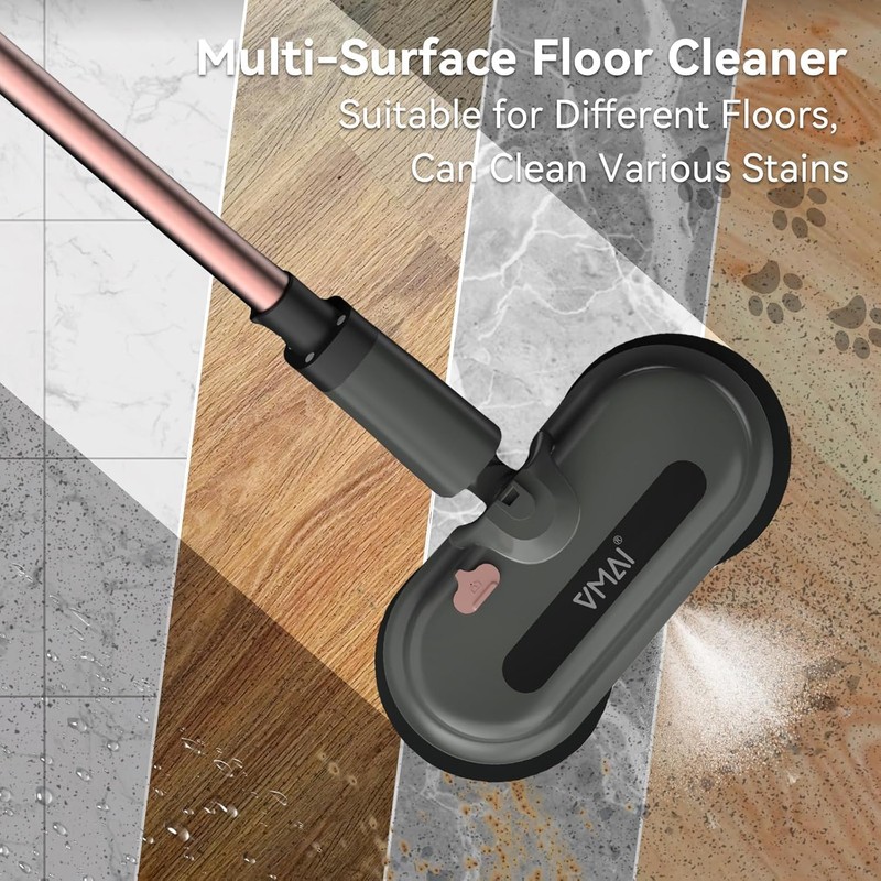 Cordless Electric Mop, Electric Floor Cleaner with Water Sprayer &