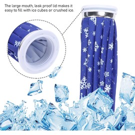 Ymiko Bolsa de Hielo Reutilizable, Tapa de Boca Ancha a Prueba de Fugas, Soporte de Envoltura Flexible, Paquete Frío para Cabeza, Muñeca, Rodilla, Alivio del Dolor, Viajes en Casa,