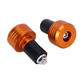Motorcycle Handlebar Grips, Motorcycle Aluminium Alloy Handlebar Grip End Aluminium Plugs Moto Slider Accessories [Orange]