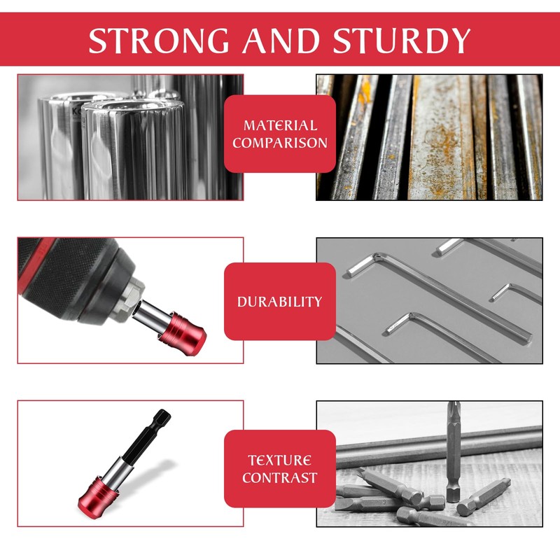PEOVLVN 3 Pcs Drill Bit Extension, 60/100/150mm Long Drill Bit