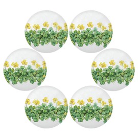 St. Patrick's Day Placemats Watercolor Green Clover Leaves Round Placemats Set of 6 for Kitchen Table Washable Table Mats Place Mats