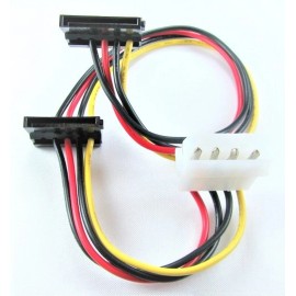 Micro SATA Cables SATA Adapter Splitter Cable- Converts a Molex 4 Pin to 2 X 15 Pin SATA