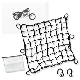 MOTOFORTABLE Touring Net, Bike Net, Motorcycle, Luggage Net, Touring, Camping, Cargo Collapse, Includes 2 Spare Hooks, Waterproof Storage Bag, 3 Sizes (15.7 x 15.7 inches (40 x 40 cm)