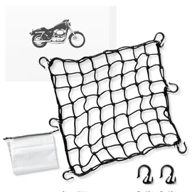 MOTOFORTABLE Touring Net, Bike Net, Motorcycle, Luggage Net, Touring, Camping, Cargo Collapse, Includes 2 Spare Hooks, Waterproof Storage Bag, 3 Sizes (15.7 x 15.7 inches (40 x 40 cm)