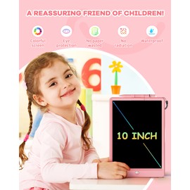 ORSEN Magic Board LCD Writing Board Children 10 Inch Toy from 3 4 5 6 7 Years Old Boys Girls Magnetic Painting Board Drawing Board Children's Toy for Birthday Christmas Easter Gifts (Pink)